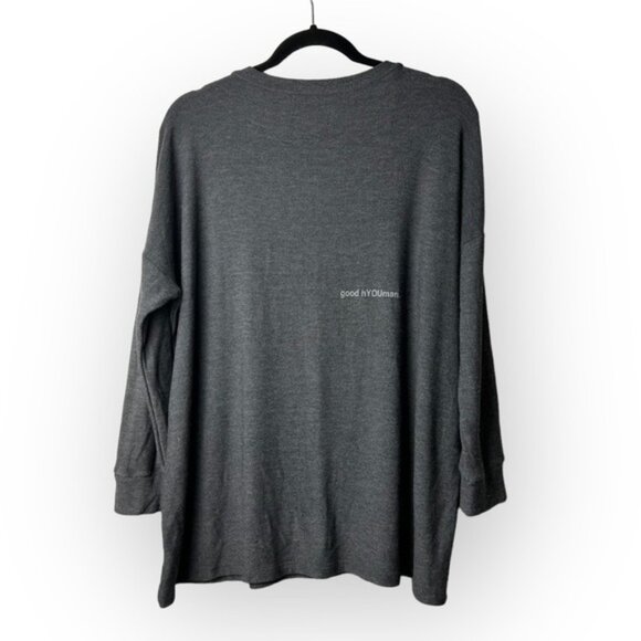 Good hYOUman  Grey Long Sleeve V Neck inchPets Are People Too.inch - Picture 4 of 6